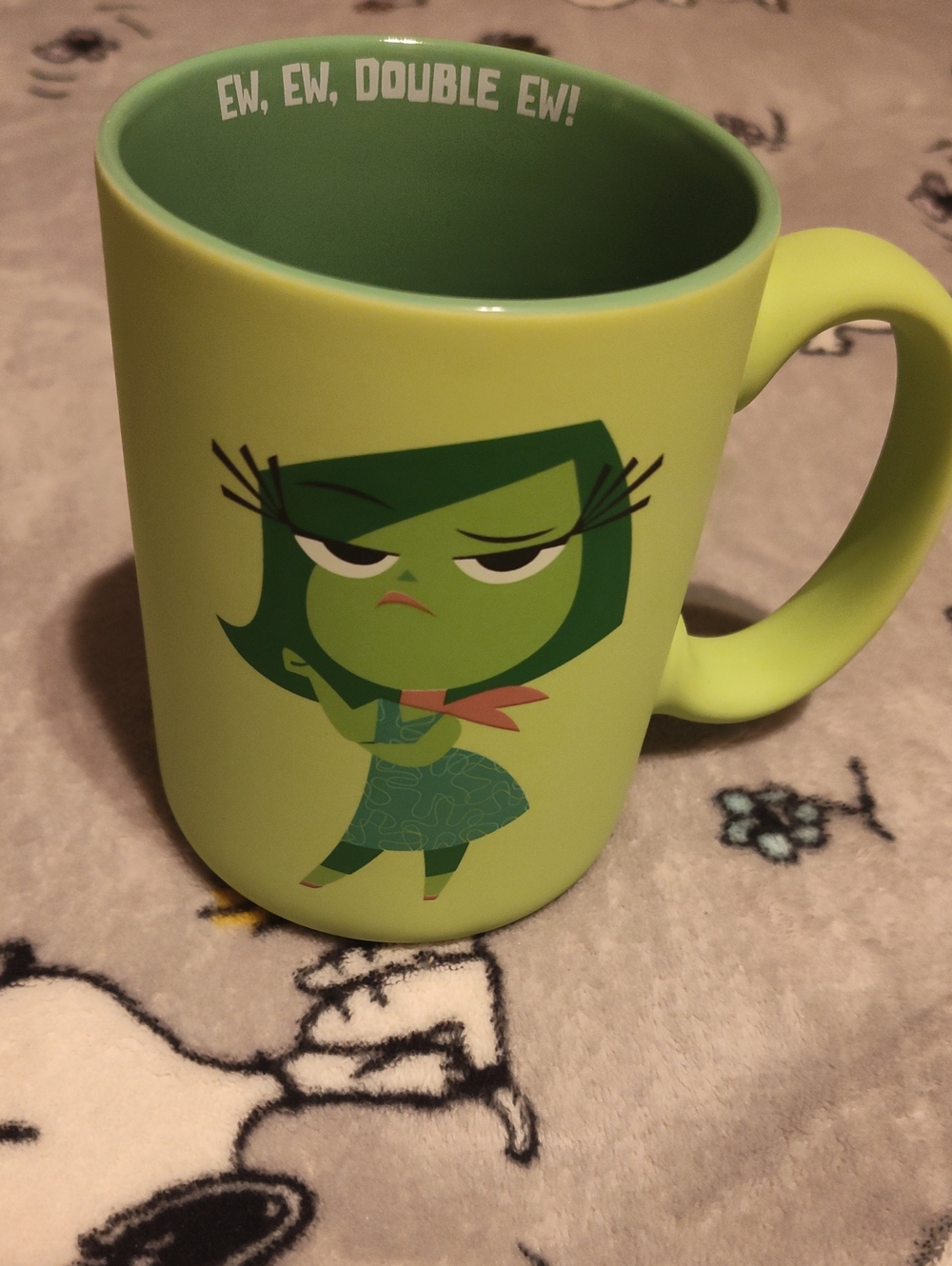 Disney Green 'Disgust' Matte Ceramic Mug with Dark Green Interior